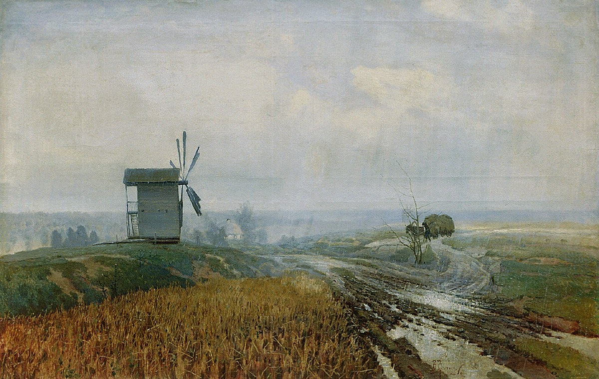 "Пейзаж с мельницей" 1896 год. Холст, масло. 89 x 142 см