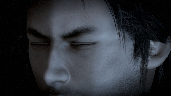 Gif картинка "Детектив Кирисима Тёсиро очухивается возле клиники Хаибара"