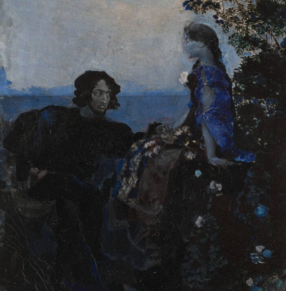 🖼️ «Гамлет и Офелия» (1888), Михаил Врубель.