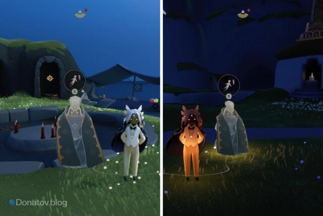    Местоположение духа-проводника к группе путников