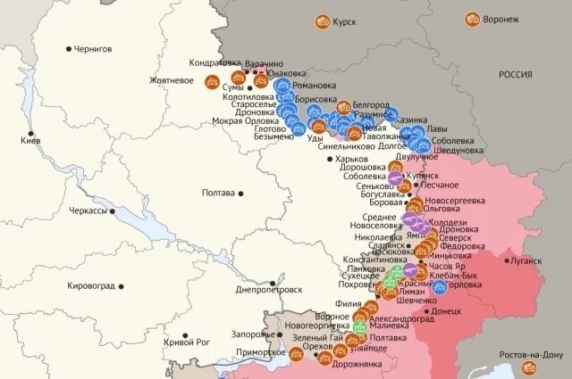    Карта боевых действий в зоне СВО на 21 августа 2025 года