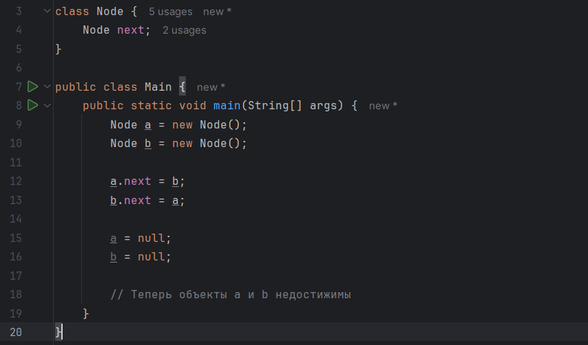 Рисунок: листинг примера циклической зависимости