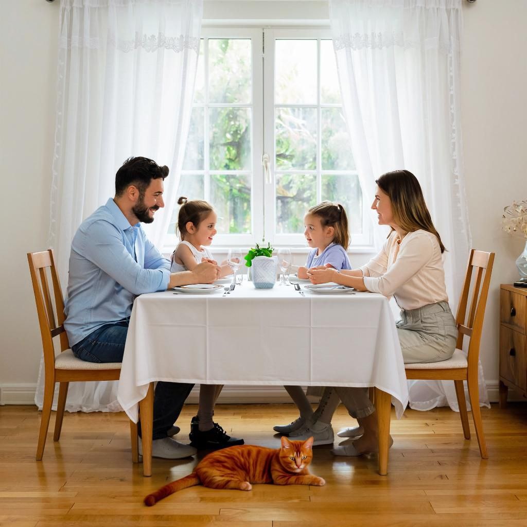 семья за воскресным обеденным столом, готовить для родных и близких что-то вкусное всегда приятно