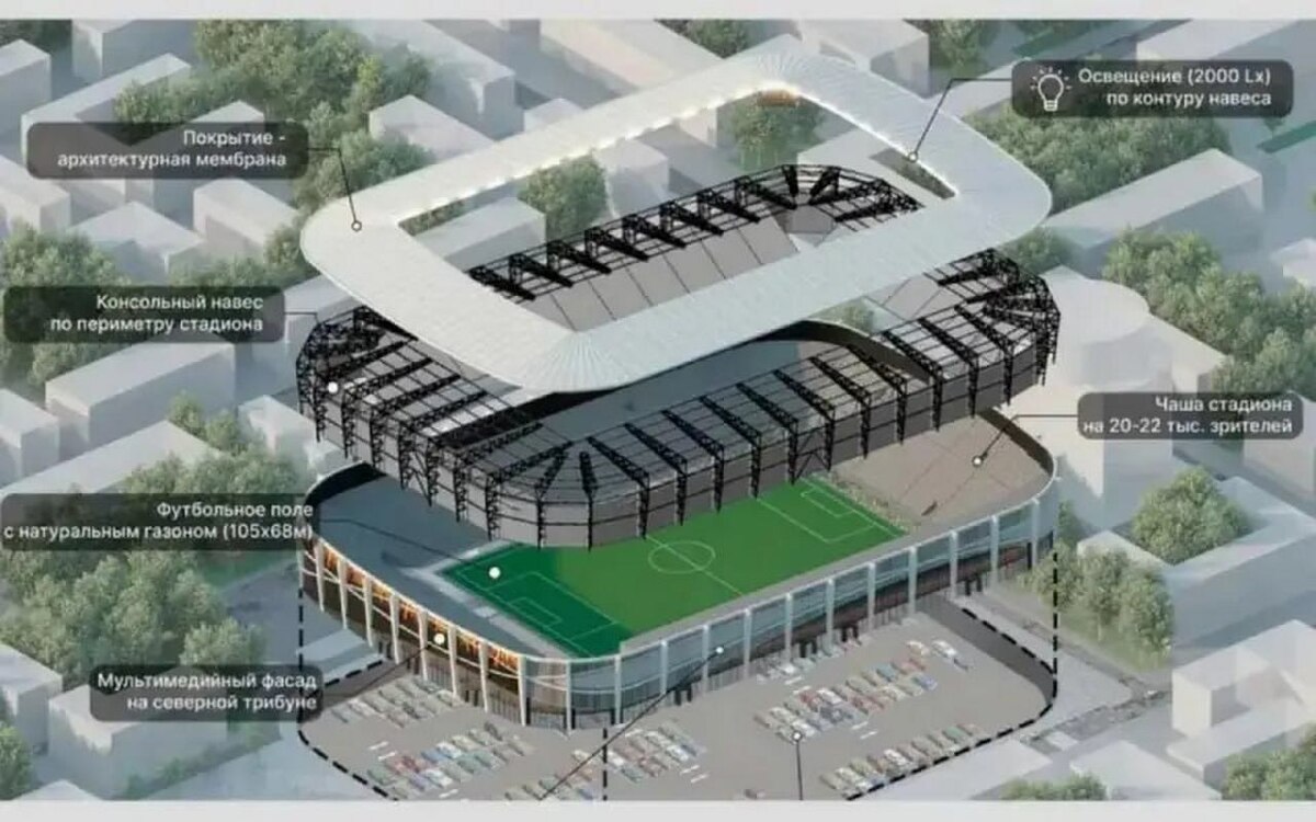    Реконструкцию Центрального стадиона профсоюзов в Воронеже оценили в 17,5 млрд рублей Фото проекта стадиона из соцсетей воронежского правительства