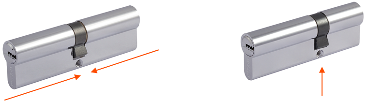 Цилиндры бывают симметричными (одинаковой длины с обеих сторон) и асимметричными (разной длины сторон)



Симметричная личинка замка имеет равные по размеру части по обе стороны от поворотного кулачка. У асимметричного цилиндра эти части разного размера. 

Асимметричный цилиндр подбирается в случае, если соответствующими характеристиками обладает дверное полотно. Очень часто, например, такой цилиндровый механизм секрета требуется при наличии толстых декоративных панелях на дверях, которые значительно «утолщает» дверное полотно по одну сторону от замка.