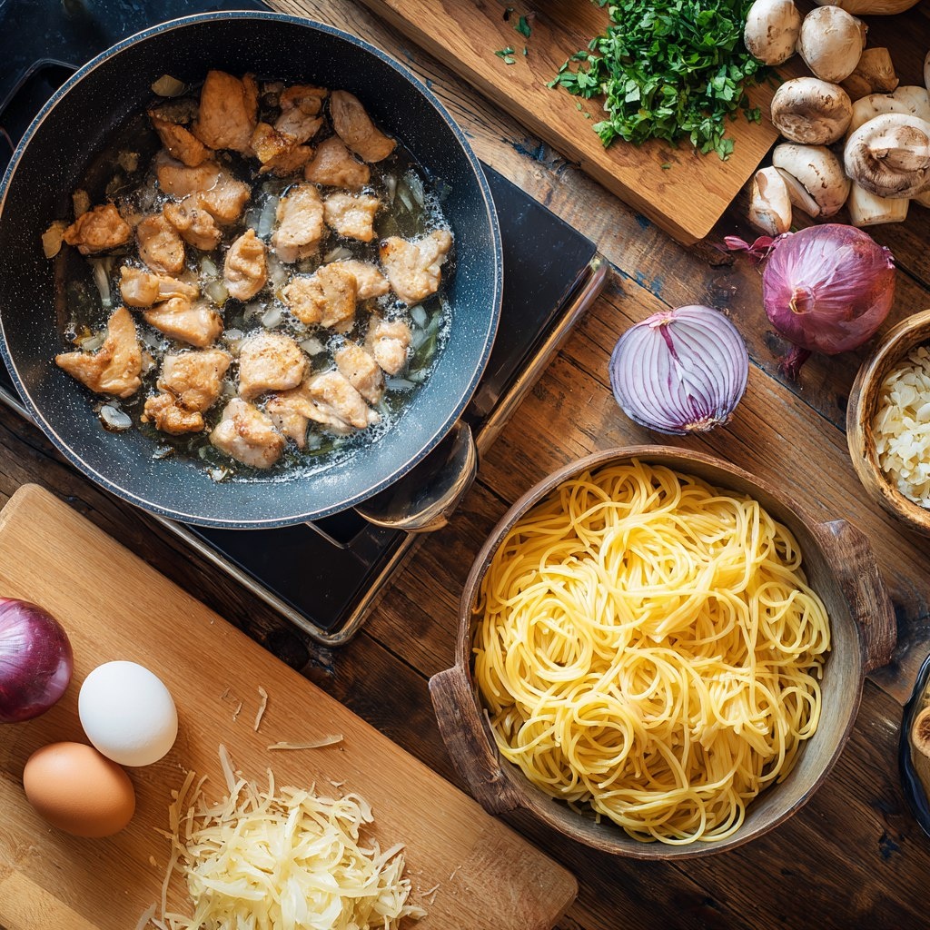 Что можно приготовить из макарон и грудки