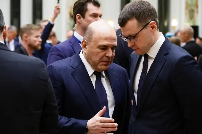 Павел Зарубин и премьер-министр РФ Михаил Мишустин на одном из государственных приемов