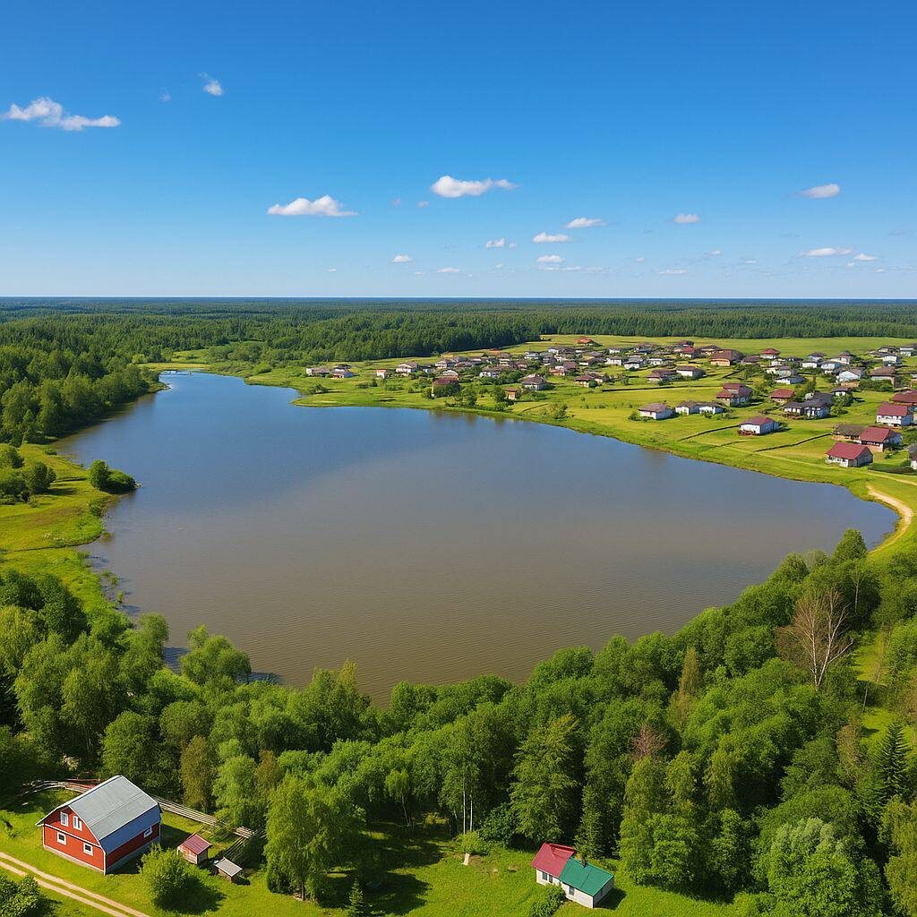 Озеро, которое находится недалеко от деревне Уголки