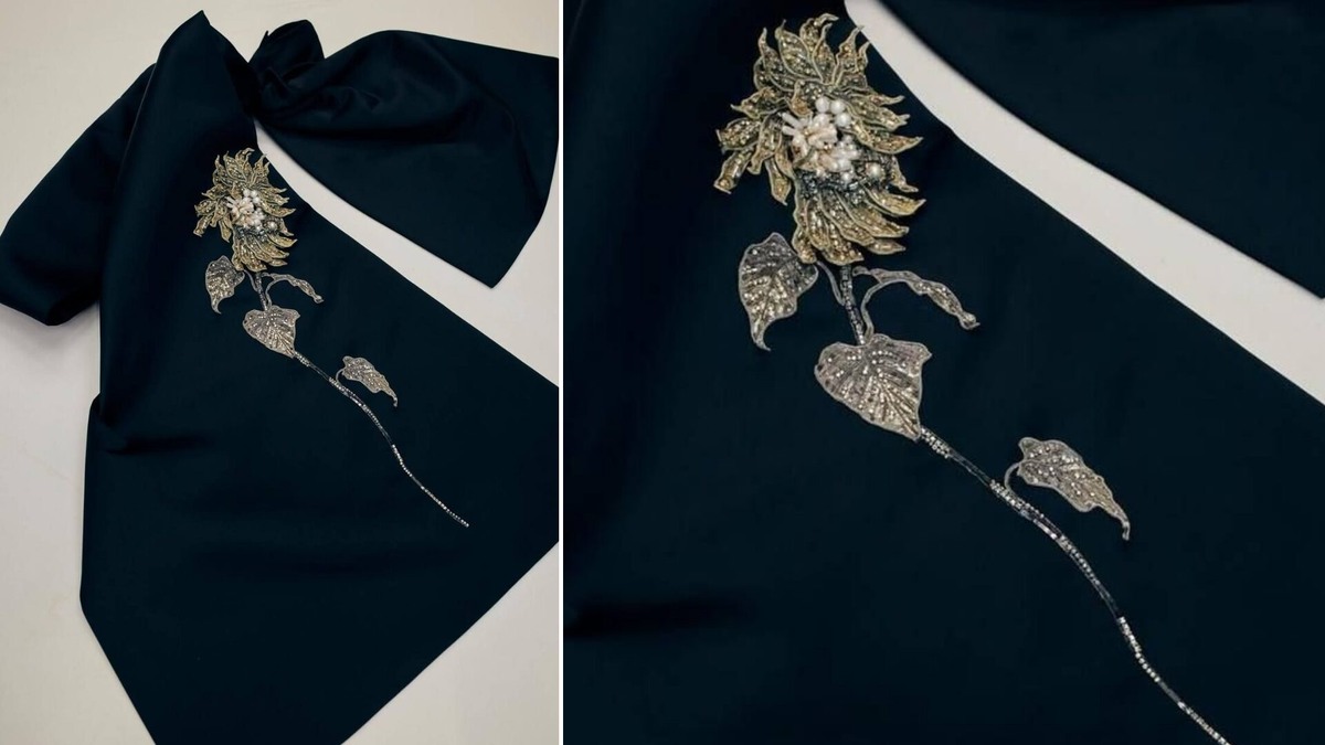 Идея вышивки на примере подсолнуха от Givenchy