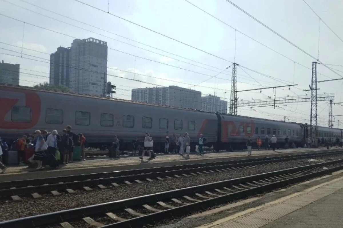    Поезда какое-то время не могли продолжить путь из-за отключения электричества.