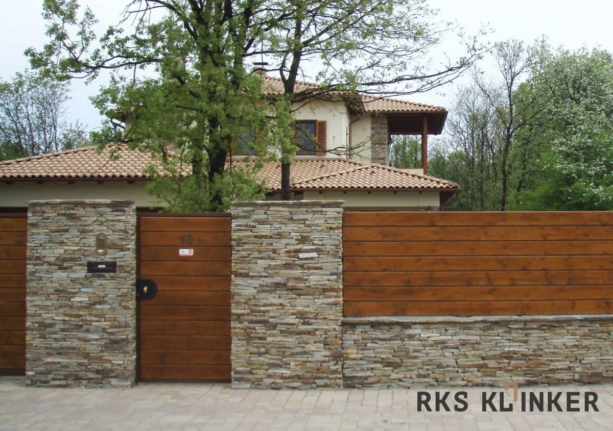 Забор облицованный натцральным камнем RKS SLATE