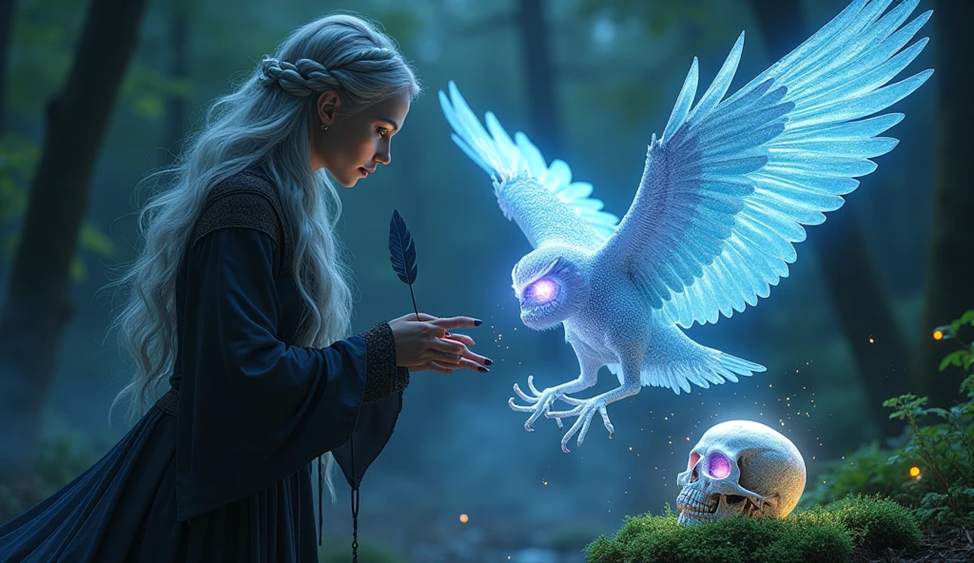 Перед ней явился светящийся дух с крыльями из тумана