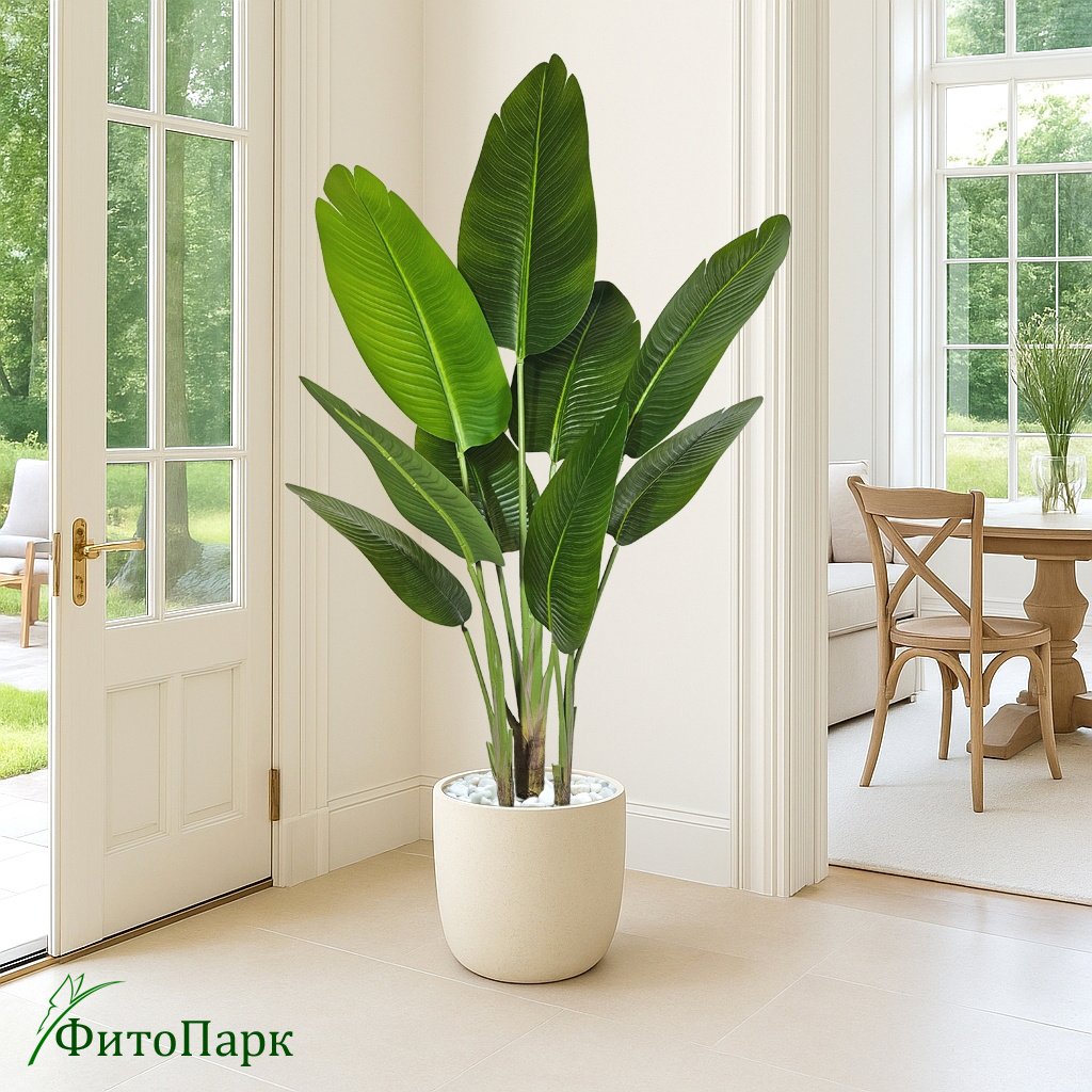 Искусственная стрелиция в интерьере