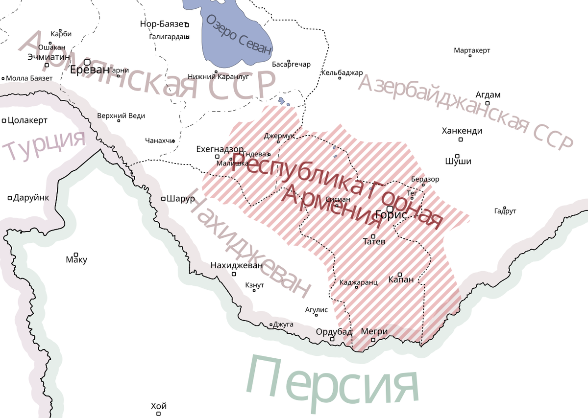 Карта Горной Армении в 1921-ом году