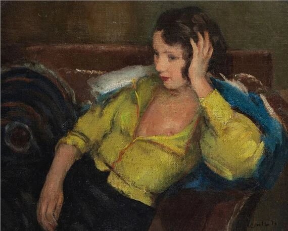 Янош Ценц, "Девушка в кресле"