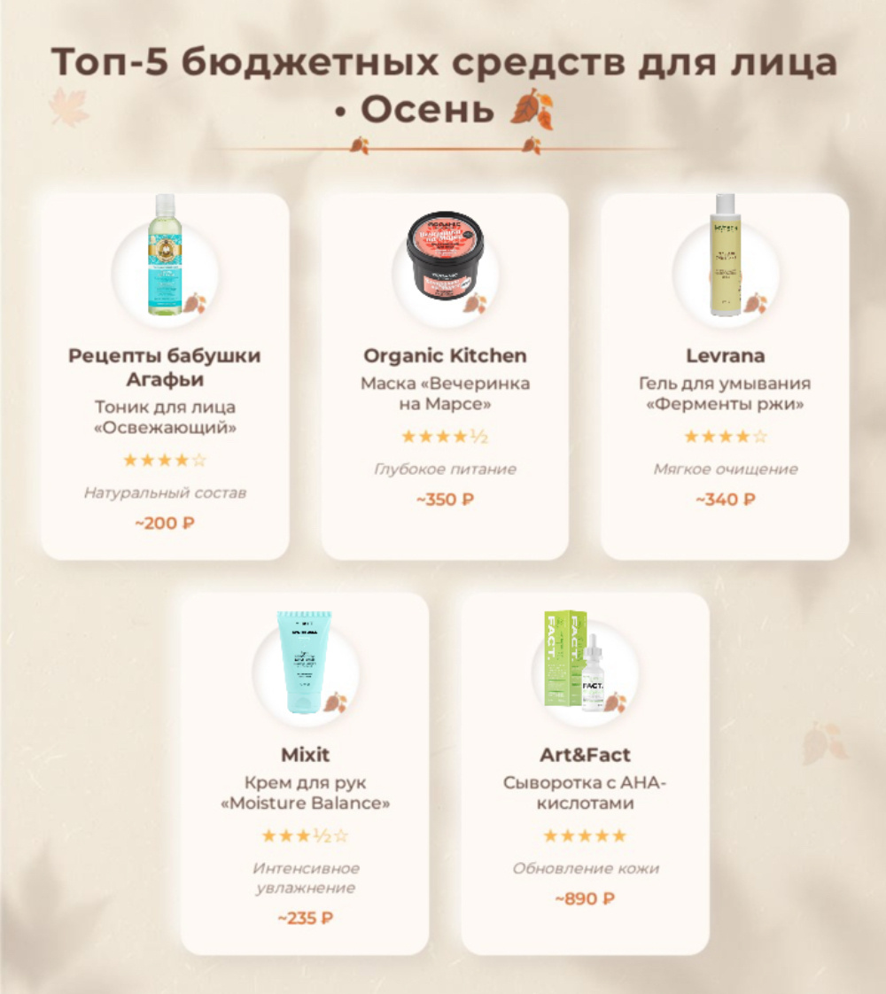 Бюджетные средства на осень 