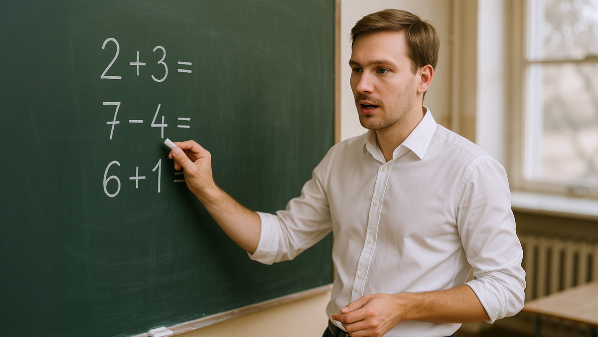 Иван Дмитриевич на уроке математики в 1 классе