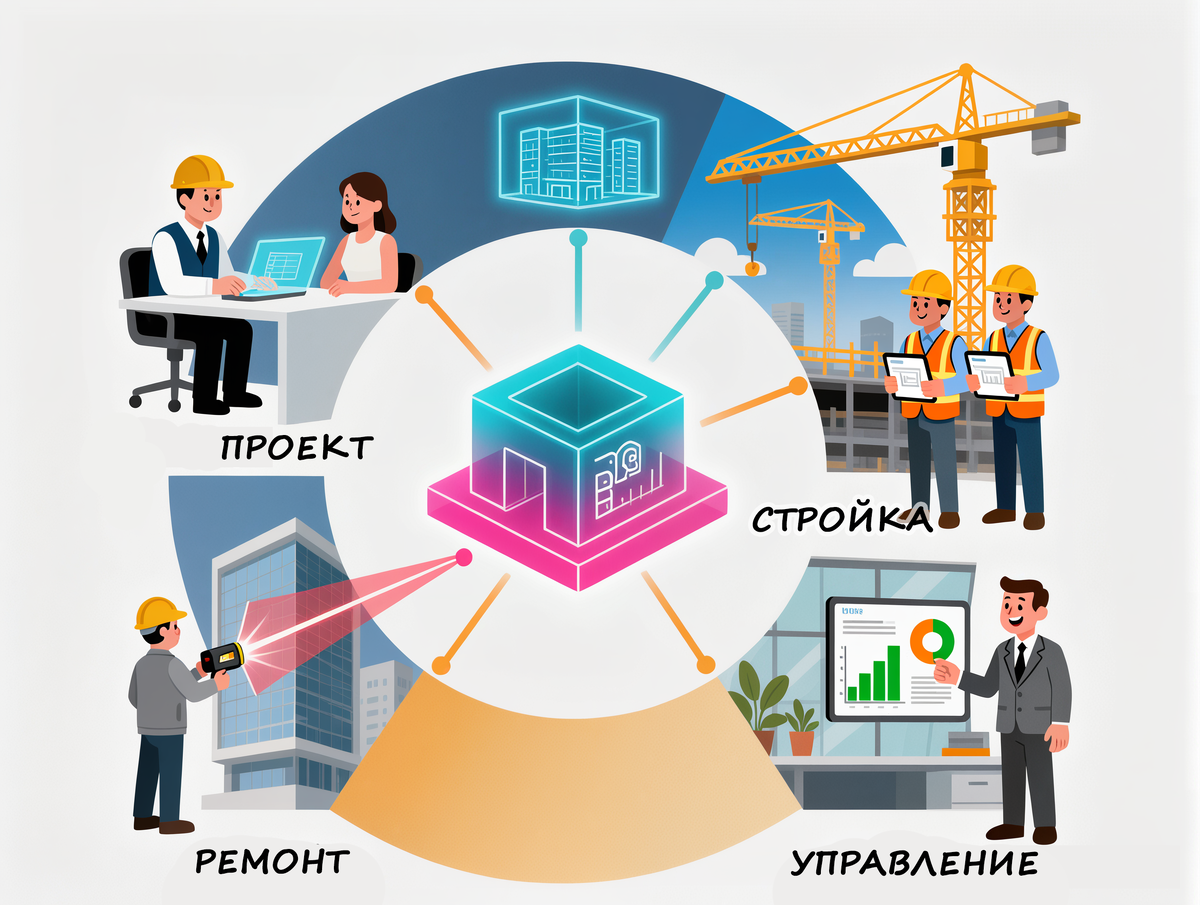 BIM охватывает весь жизненный цикл сооружения