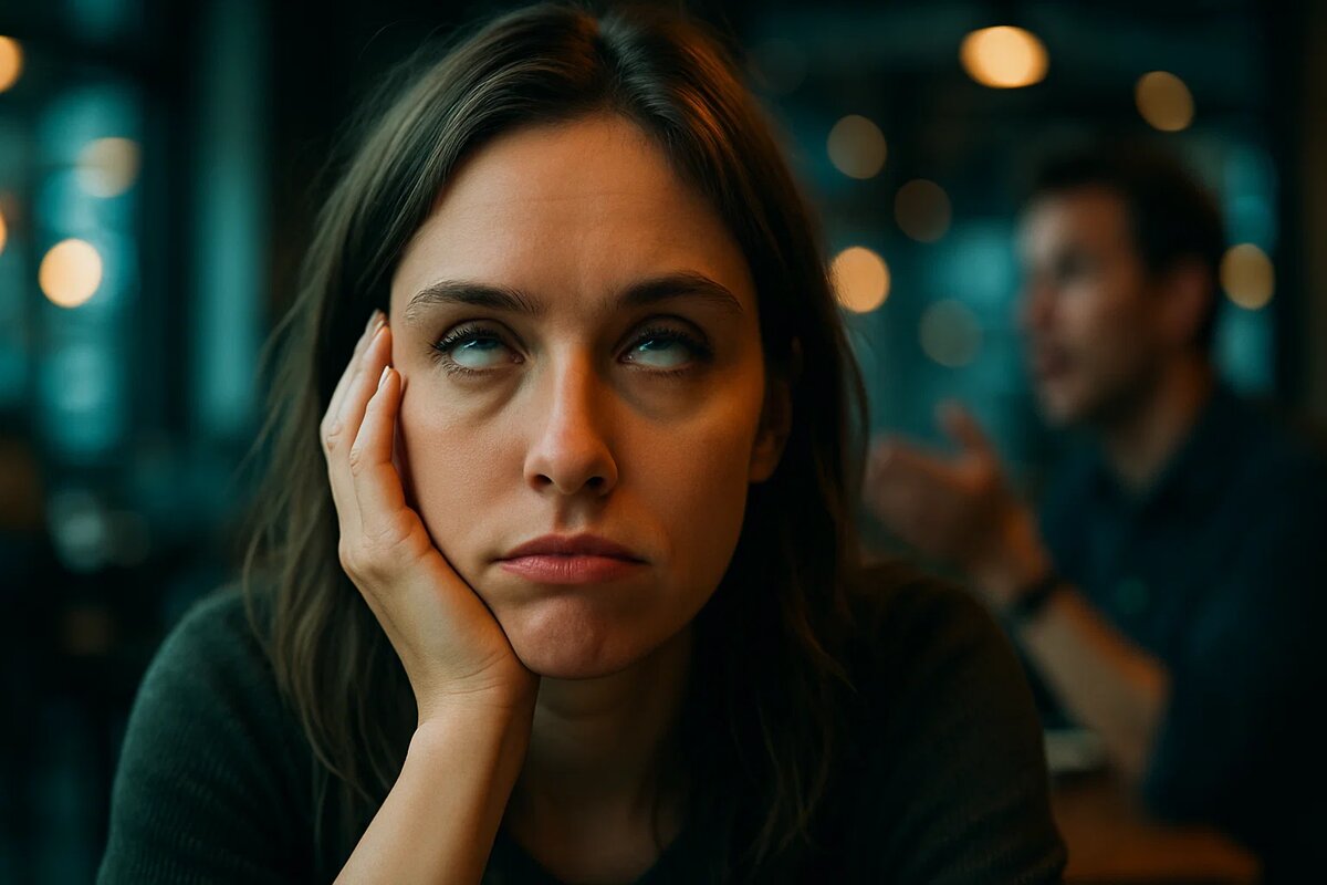 Девушка закатила глаза