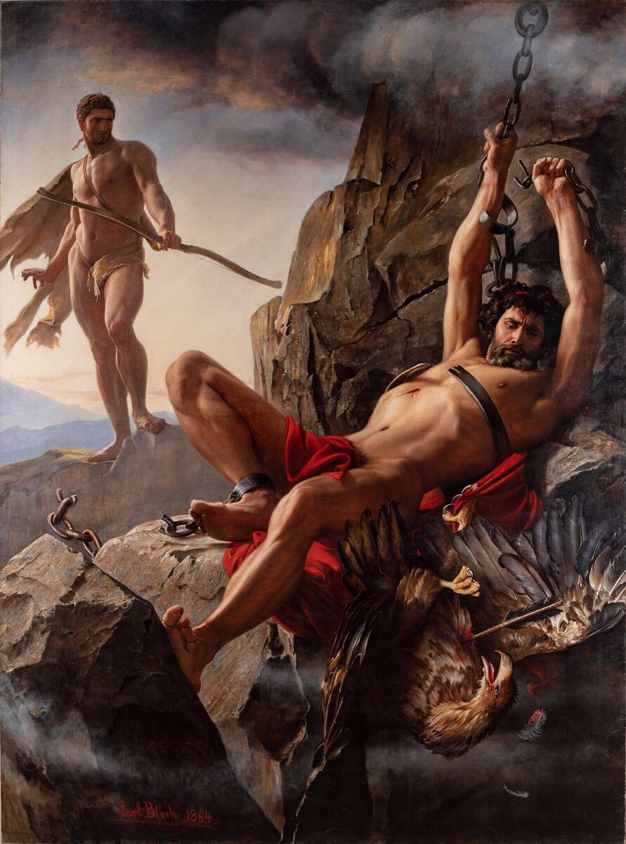 «Освобождение Прометея Гераклом» Карл Генрих Блох, 1864 г.