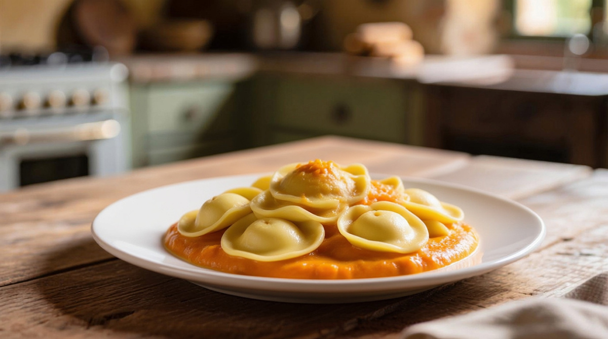 Равиоли с тыквенным соусом