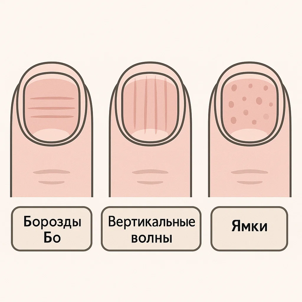 Борозды Бо», «Вертикальные волны», «Ямки