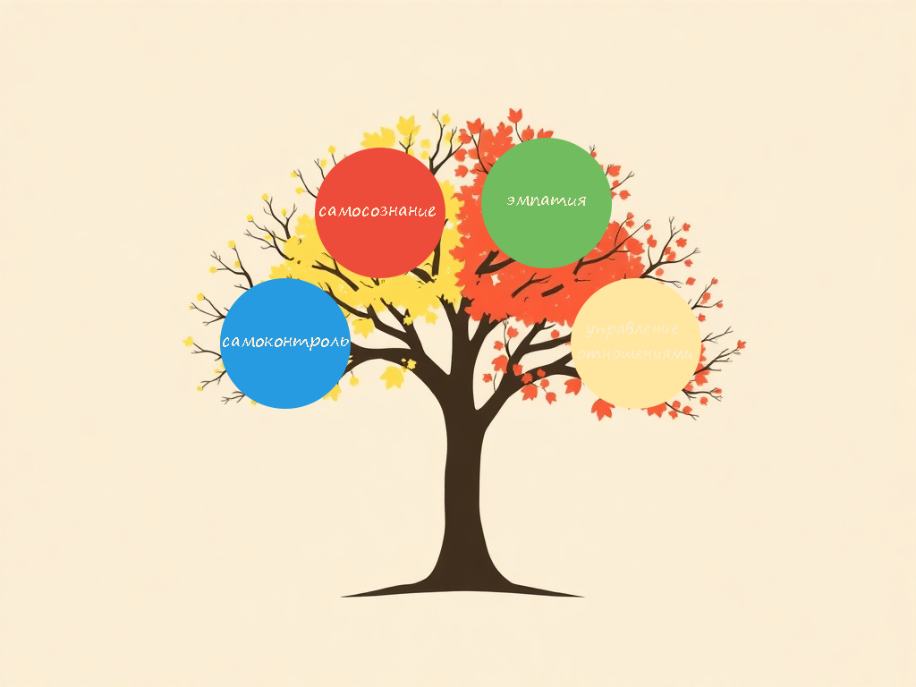 4 компонента эмоционального интеллекта: самосознание, самоконтроль, эмпатия, управление отношениями