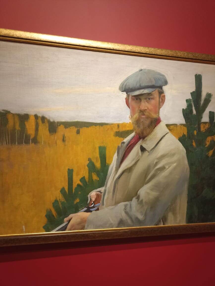 Автопортрет (на охоте). Картина Б. Кустодиева