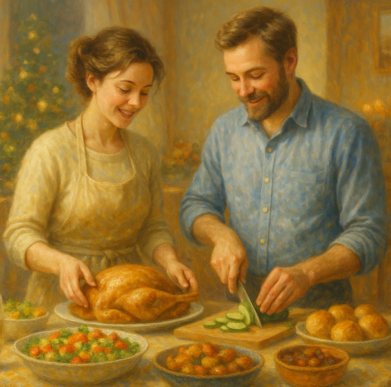 Подготовка праздничного стола вместе: семейные традиции и ценности 