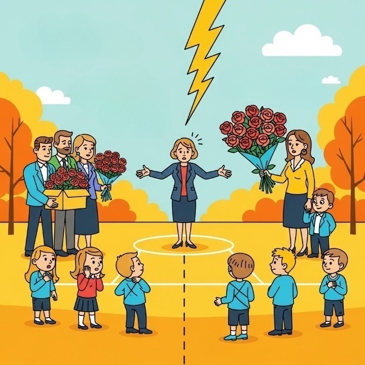 Все договорились в чате не дарить бесполезный букет учителю, но одна мама - против