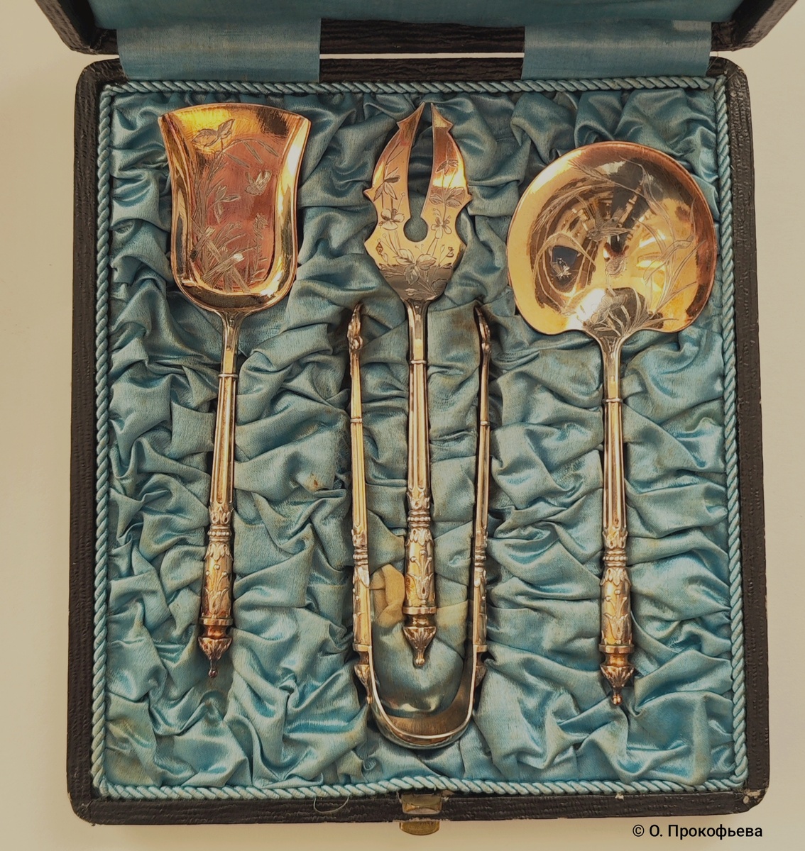 Набор для подачи конфет. 1868–1888. Эрнест Компере (Ernest Compère). Франция. Серебро, позолота.