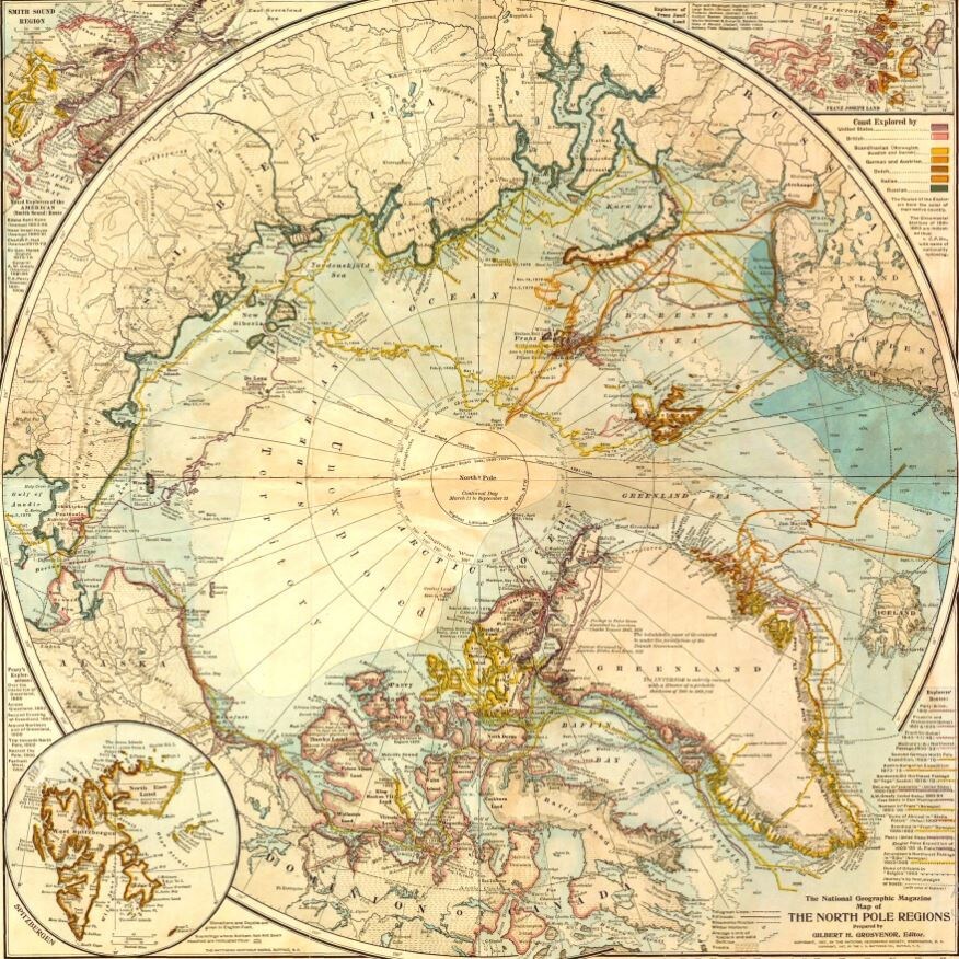 Карта полярного региона, 1907 год (drevlit.ru)