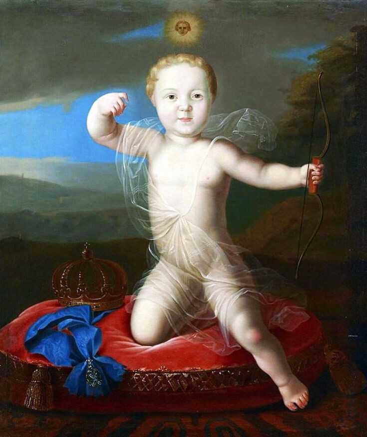 Петр Петрович в образе Купидона.