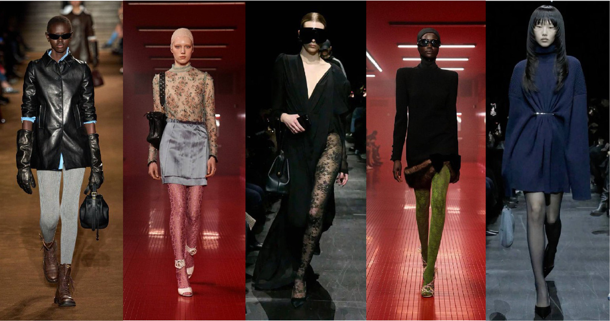 Колготки на показах Valentino, Balenciaga и Miu Miu