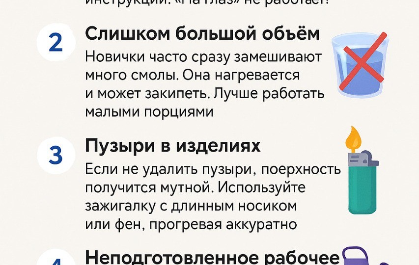 💡 5 ошибок новичков при работе с эпоксидной смолой