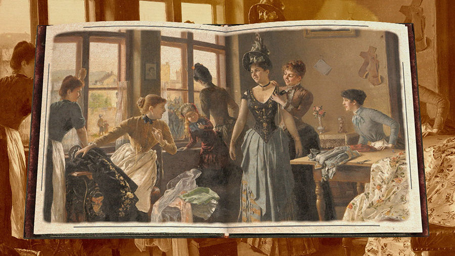 Примерка платья.