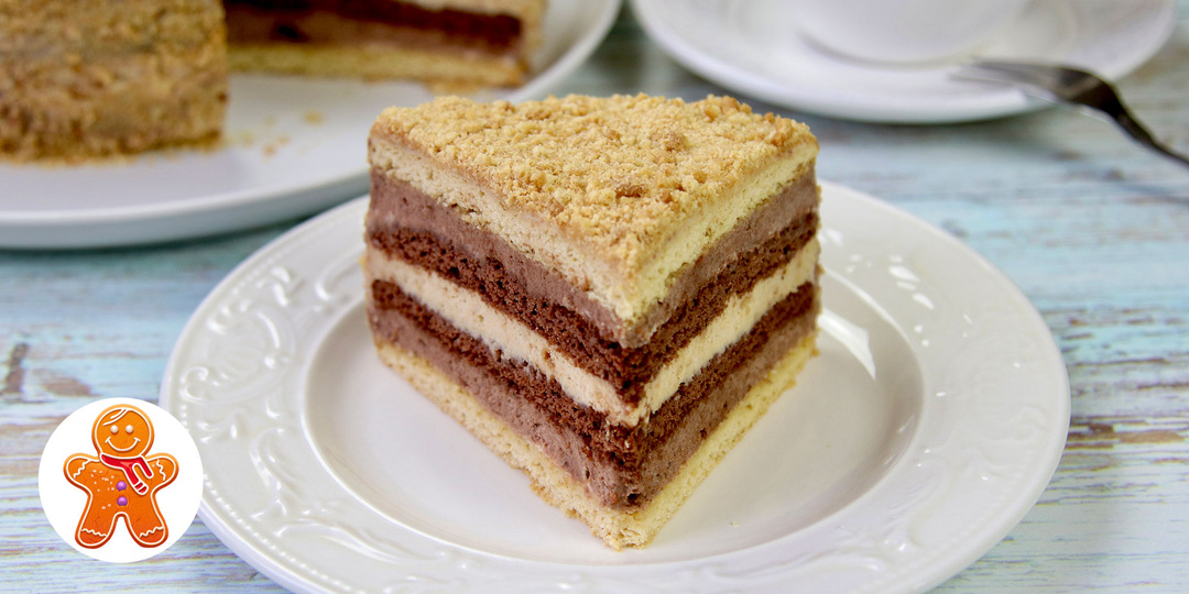 Оригинальный домашний торт с простейшим кремом и красивым разрезом