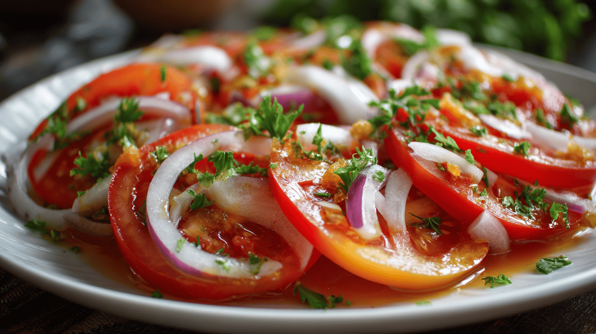 Закуска из маринованных помидоров