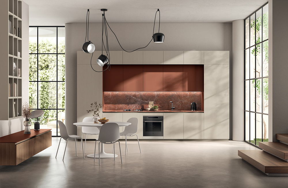    Натуральные материалы и «живые» текстуры в интерьере. Фото: «Макслевел»/Scavolini