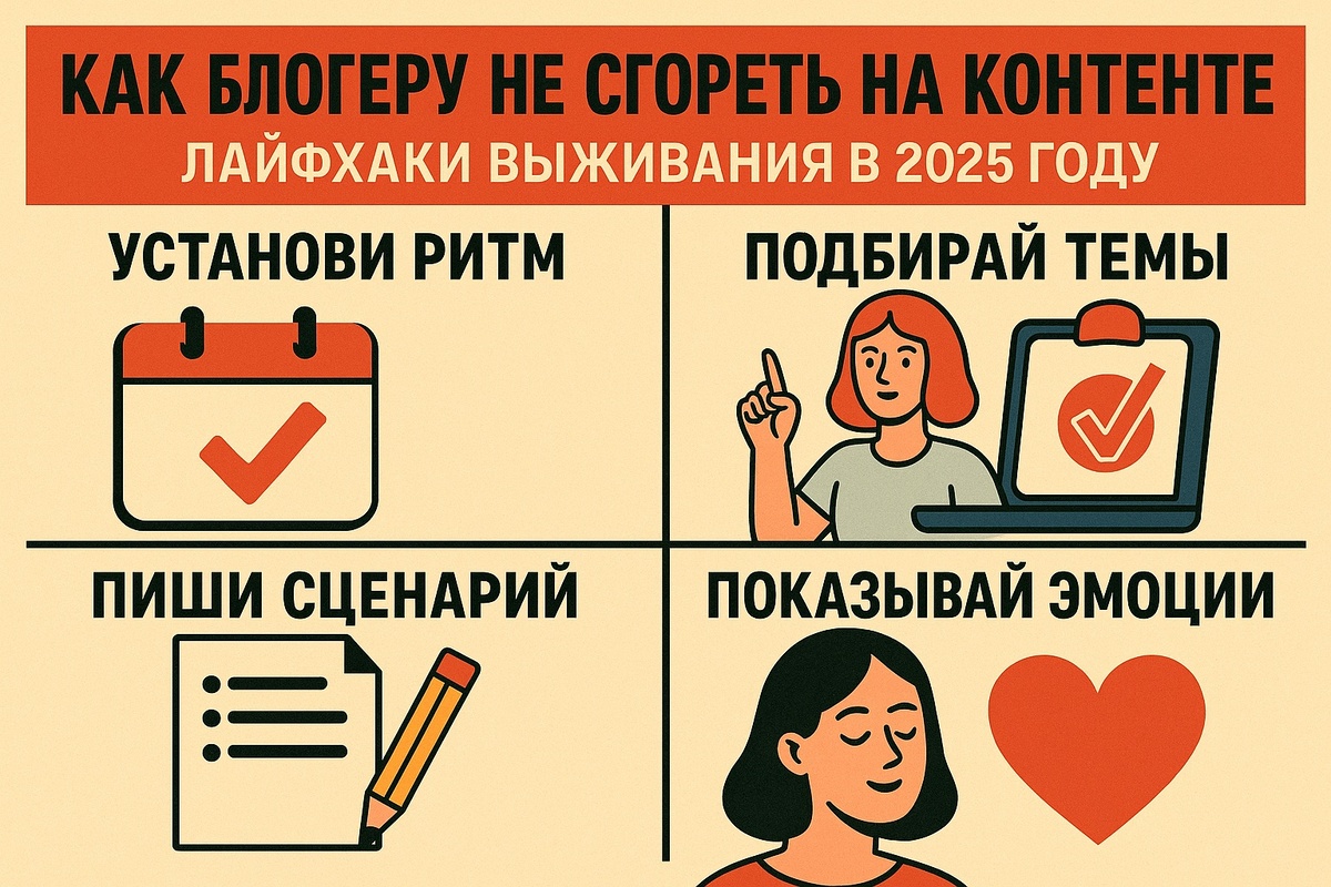 Как не выгореть блогеру в 2025? Лайфхаки для тех, кто пишет и говорит на YouTube