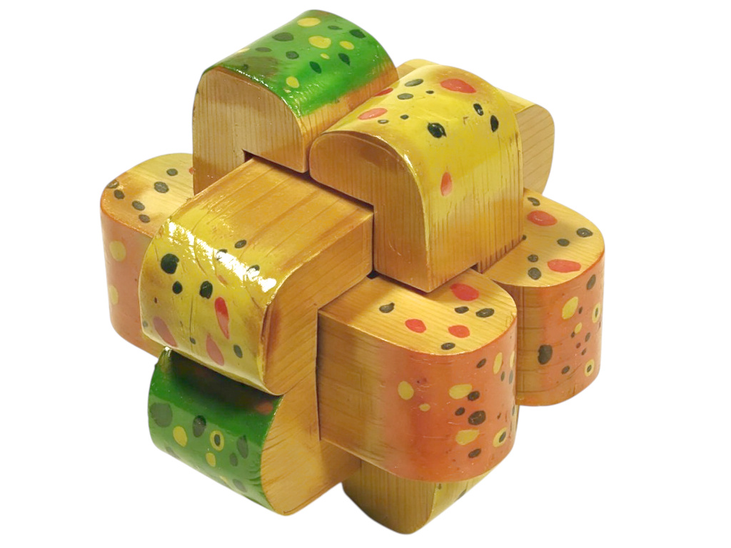 Монгольский дизайн головоломки «Узел из шести элементов». Источник: https://www.puzzlemuseum.com/month/picm08/2008-02-SixBurr.htm