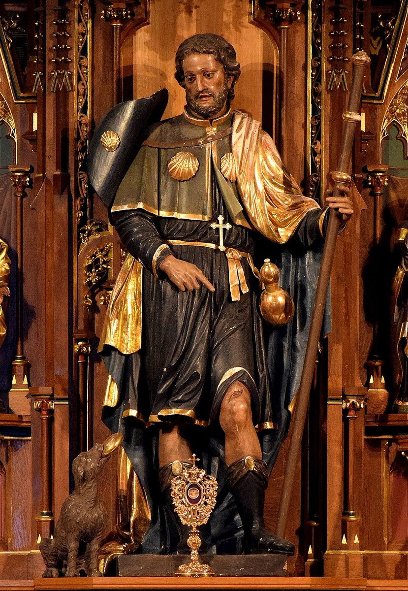 Св. Рох из Монпелье. Chapel of St. Roch, Bingen. URL: https://commons.wikimedia.org/wiki/File:Rochus_(hillige).jpg