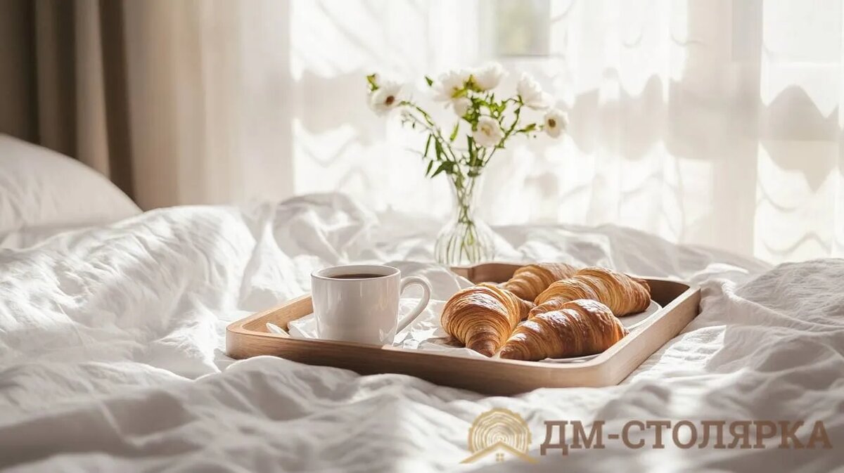 Деревянный поднос для завтрака: утро с вкусом уюта