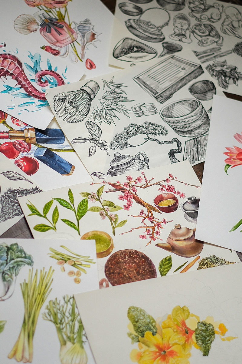 Акварельная иллюстрация на бумаге