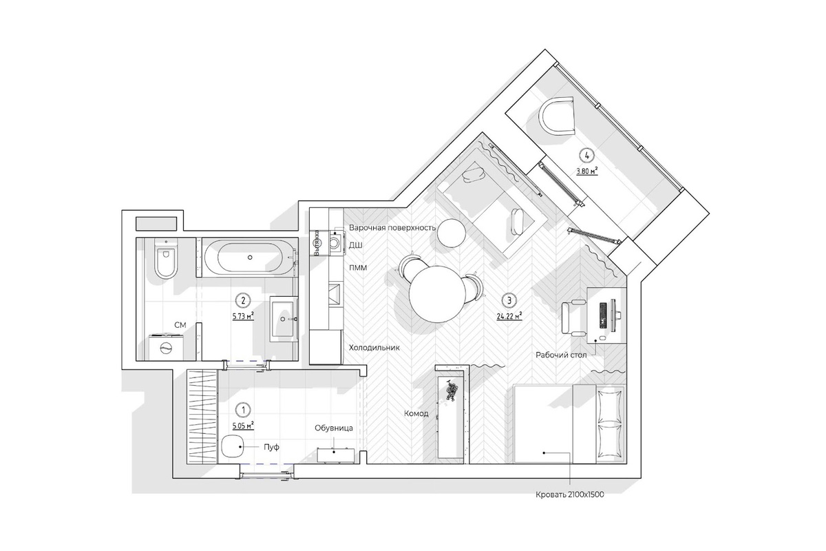 Планировочное решение и расстановка мебели