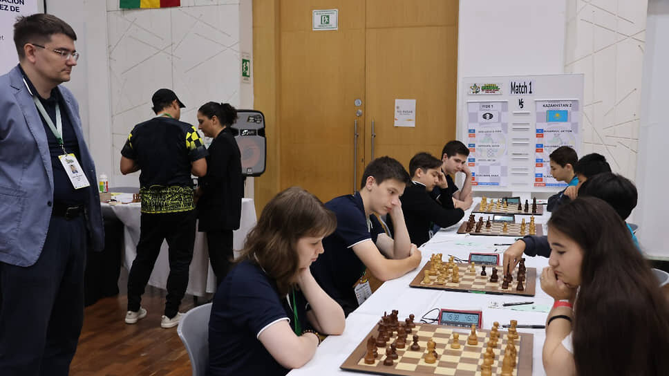Предпоследний восьмой тур Всемирной шахматной Олимпиады для игроков до 16 лет.📷Фото: ФШР
