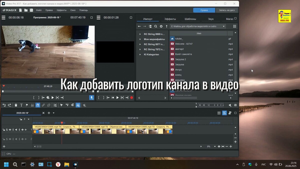Видео урока обучения