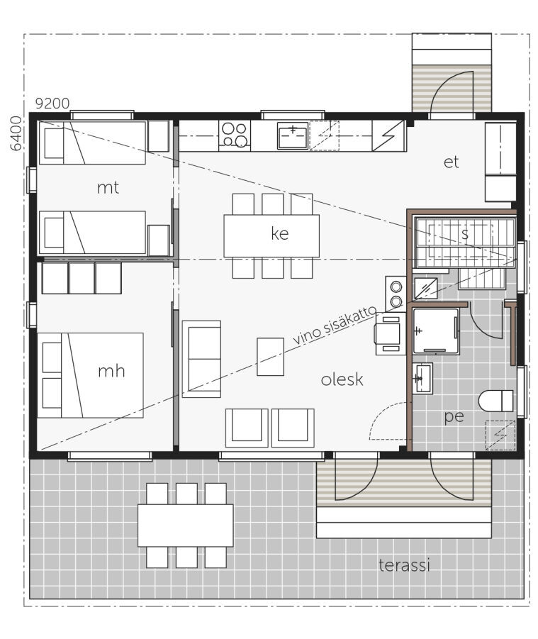 Типичный финский прямоугольный дом. Удобно и экономно.
