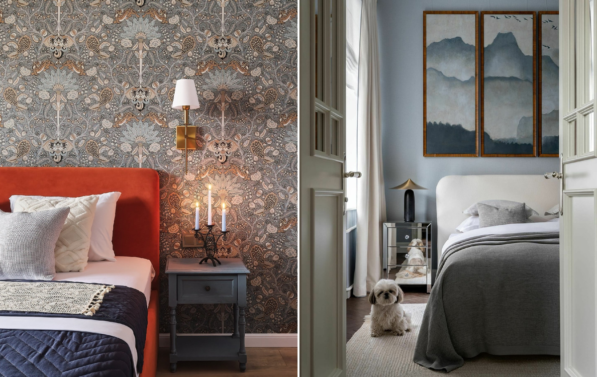 Обои LOYMINA Group в интерьере спальни