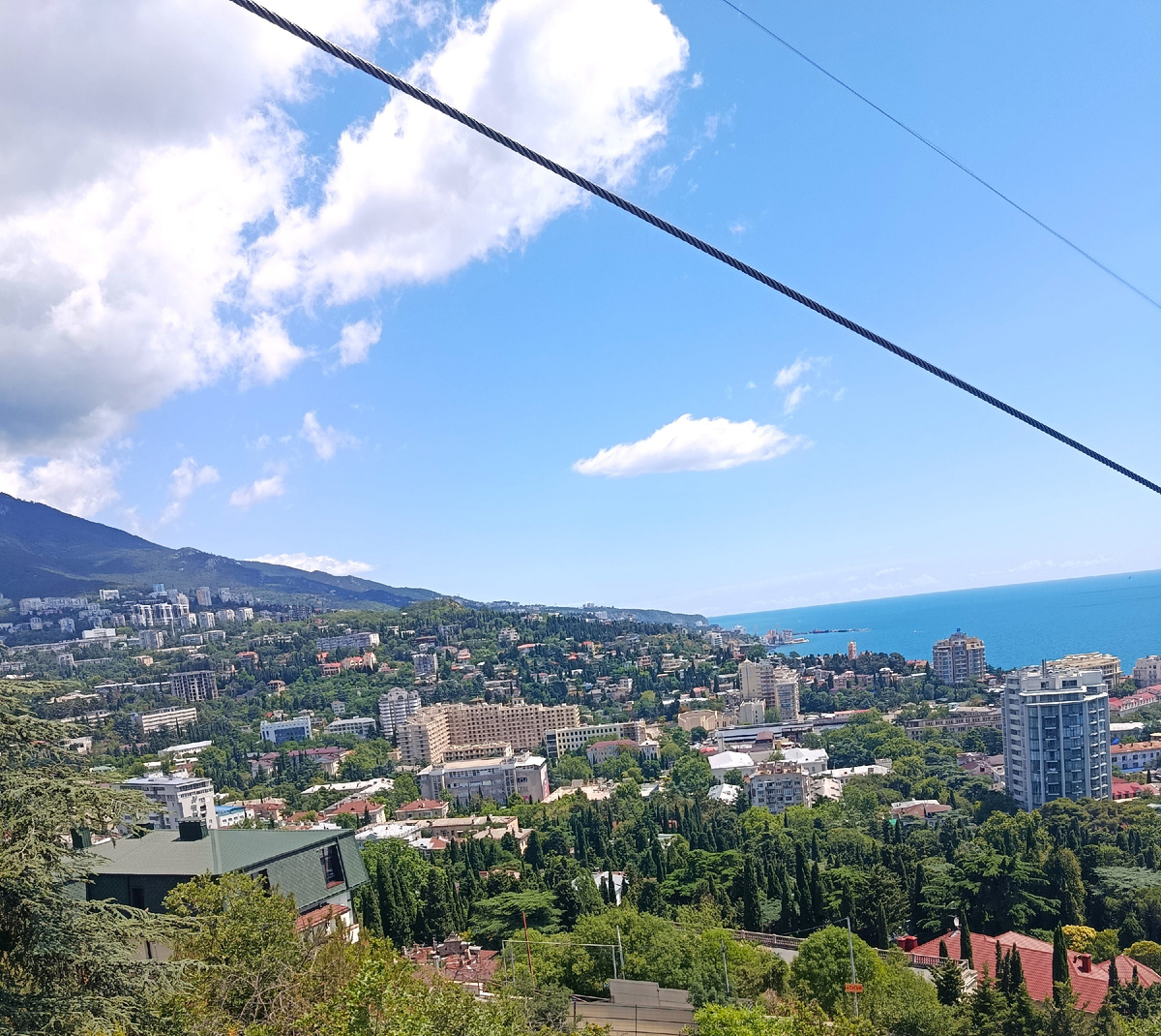 Вид с верхней станции канатной дороги "Ялта - Горка"